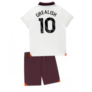 Lacne Dětský Futbalové dres Manchester City Jack Grealish #10 2023-24 Krátky Rukáv - Preč (+ trenírky)